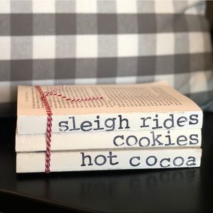 Hand stamped books - Christmas